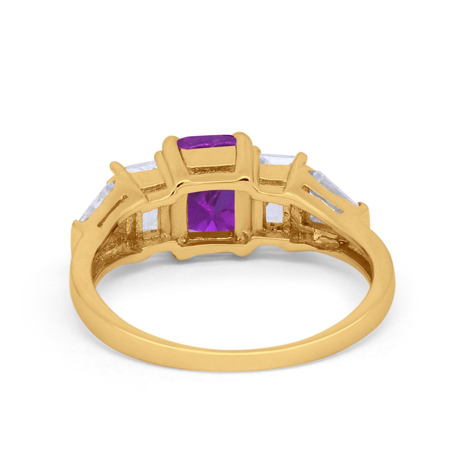 Engagement Ring Radiant Cut Simulated Cubic Zirconia 925 Sterling Silver