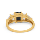 Engagement Ring Radiant Cut Simulated Cubic Zirconia 925 Sterling Silver