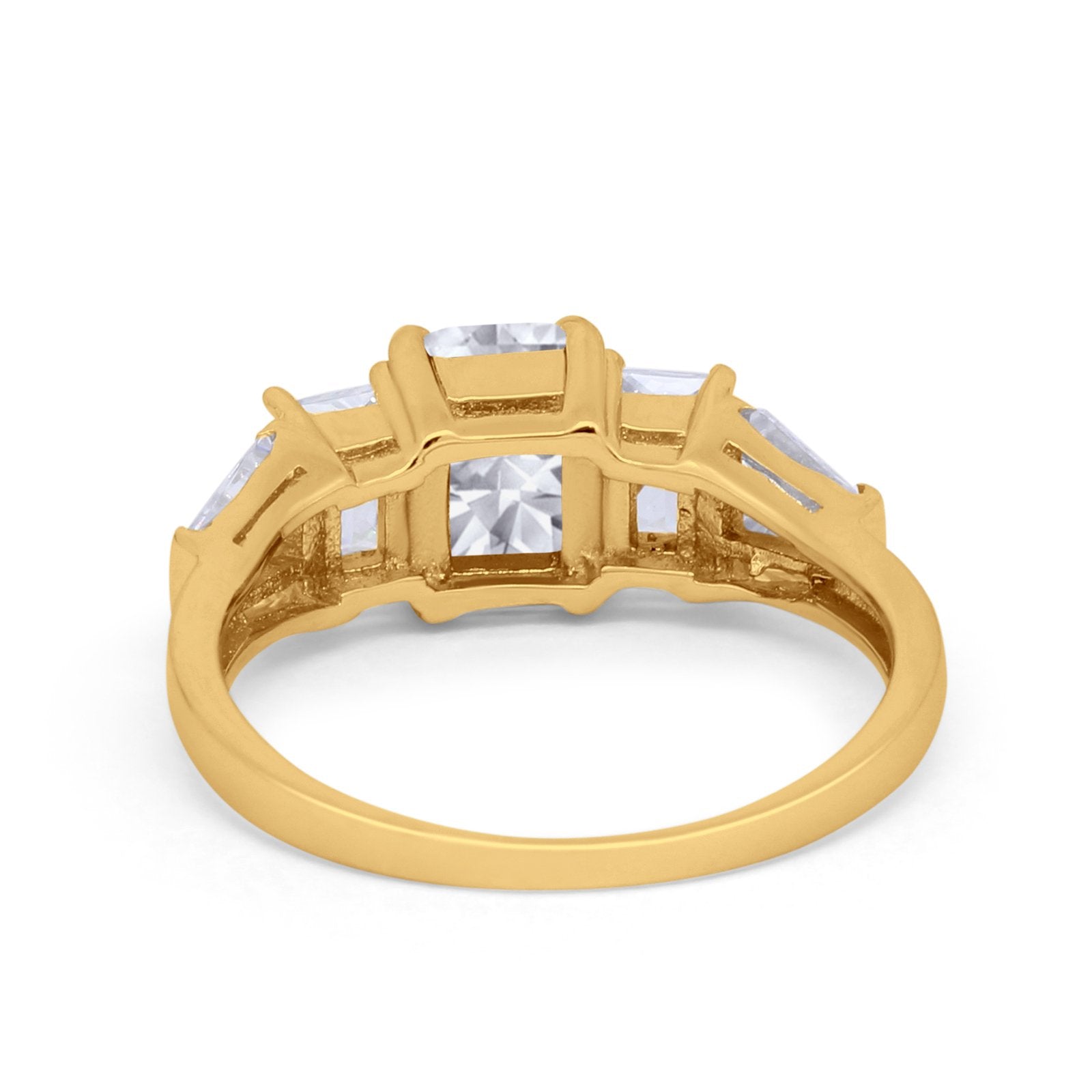 Engagement Ring Radiant Cut Simulated Cubic Zirconia 925 Sterling Silver