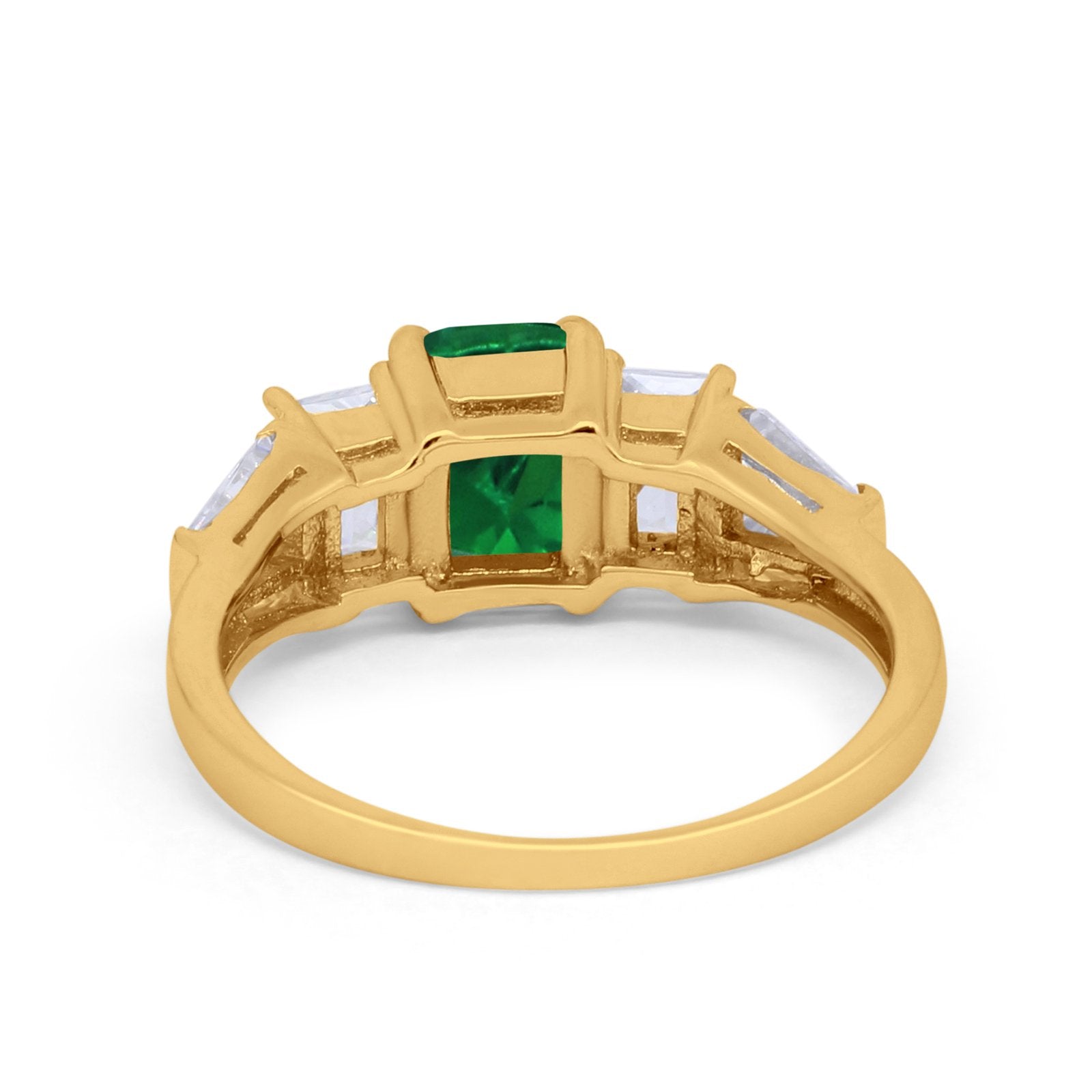 Engagement Ring Radiant Cut Simulated Cubic Zirconia 925 Sterling Silver