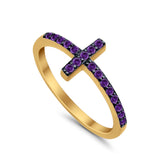 Wedding Eternity Sideways Cross Rings Simulated CZ 925 Sterling Silver