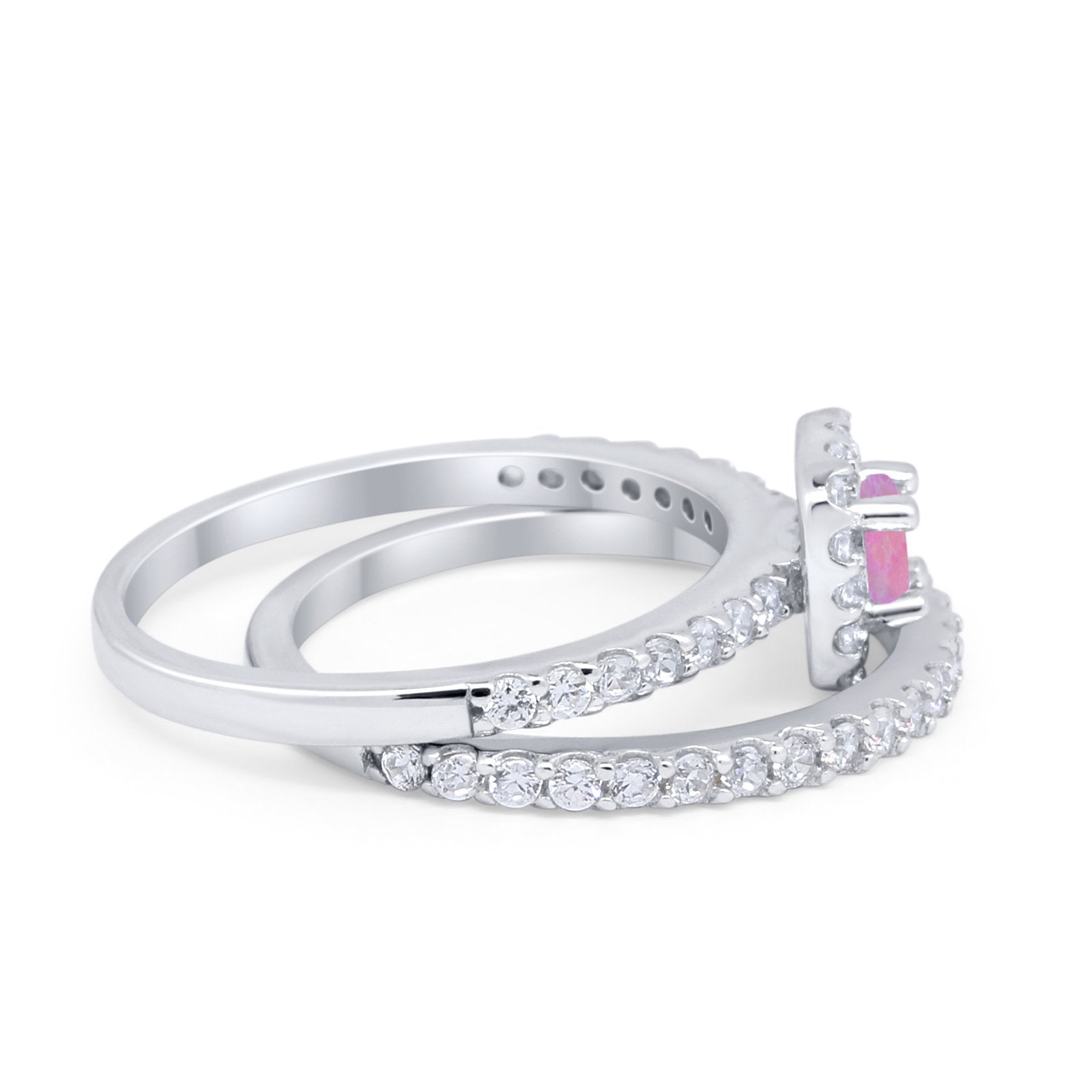 Wedding Band Ring Round Piece Simulated Cubic Zirconia 925 Sterling Silver
