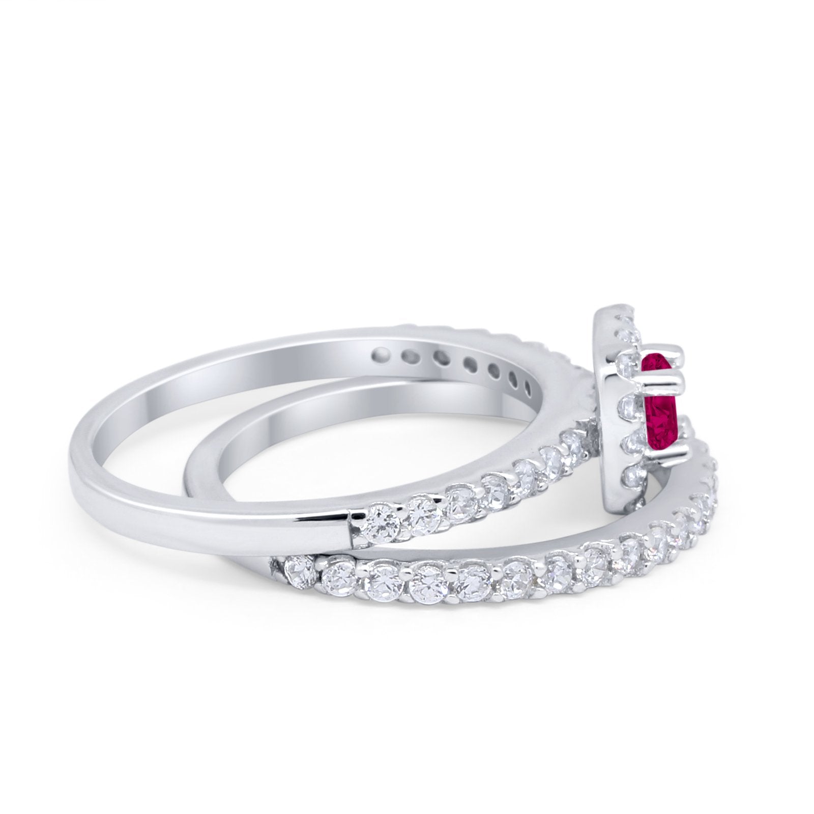 Wedding Band Ring Round Piece Simulated Cubic Zirconia 925 Sterling Silver