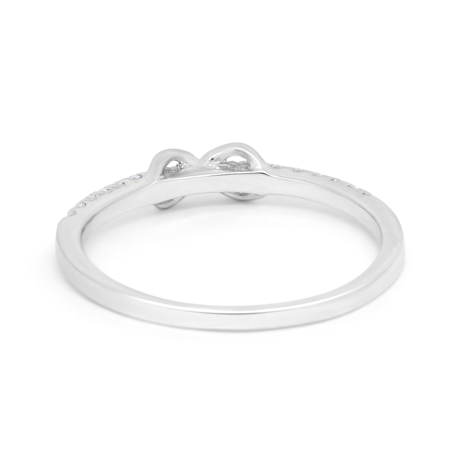 Petite Dainty Infinity Eternity Rings Simulated CZ 925 Sterling Silver