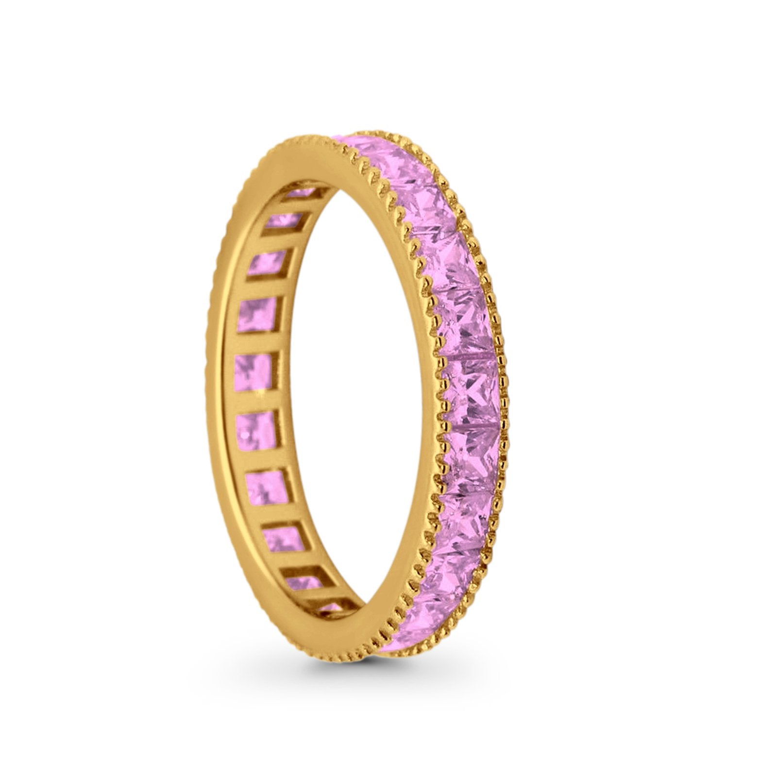 Full Eternity Wedding Band Ring Simulated CZ 925 Sterling Silver