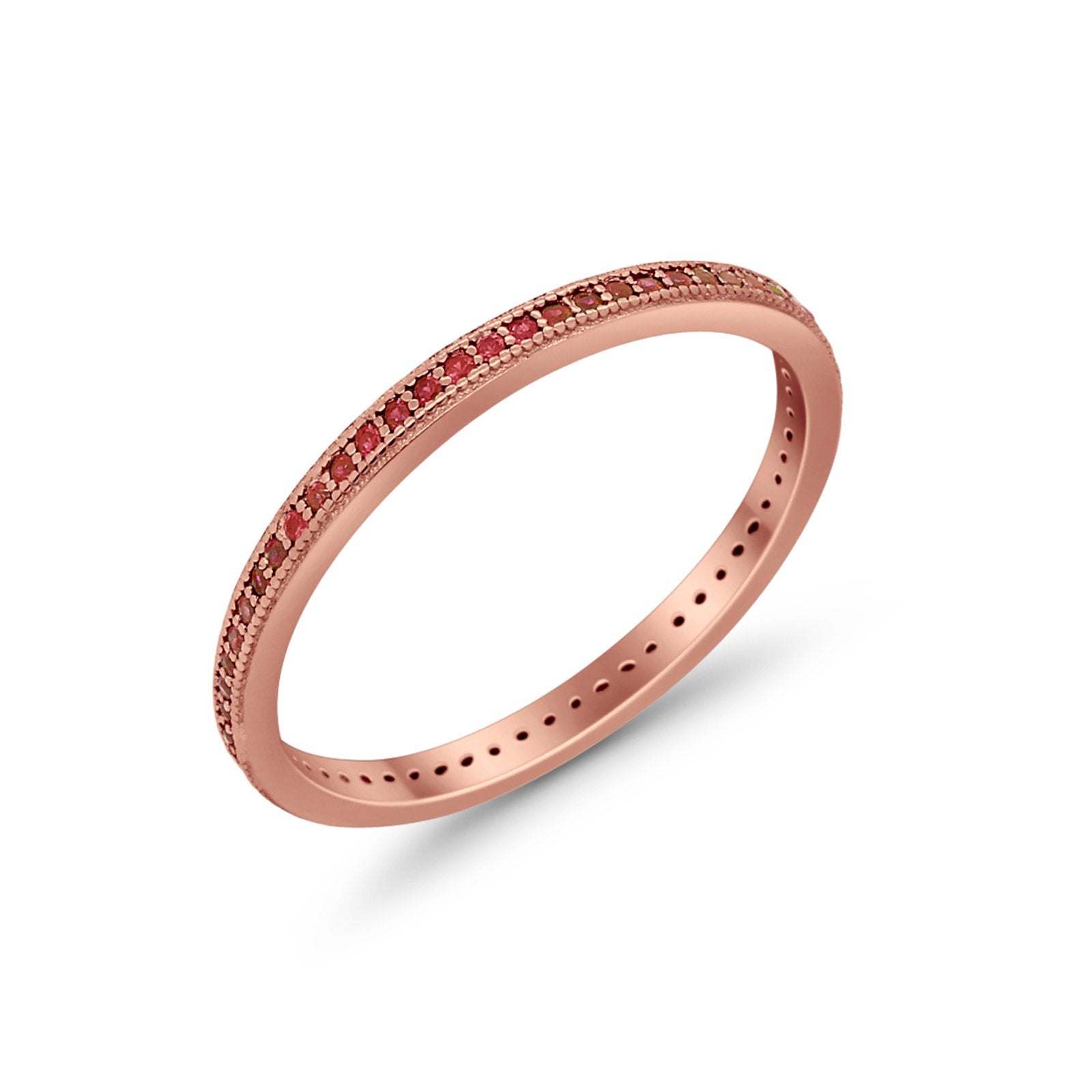 Full Eternity Stackable Band Rings 925 Sterling Silver