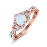 Heart Promise Ring Infinity Shank Simulated Cubic Zirconia 925 Sterling Silver