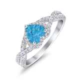 Heart Promise Ring Infinity Shank Simulated Cubic Zirconia 925 Sterling Silver