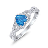 Heart Promise Ring Infinity Shank Simulated Cubic Zirconia 925 Sterling Silver