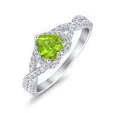 Heart Promise Ring Infinity Shank Simulated Cubic Zirconia 925 Sterling Silver