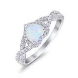 Heart Promise Ring Infinity Shank Simulated Cubic Zirconia 925 Sterling Silver
