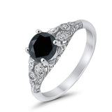 Vintage Wedding Ring Round Cubic Zirconia 925 Sterling Silver RC105152