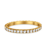Full Eternity Stackable Wedding Rings Simulated CZ 925 Sterling Silver