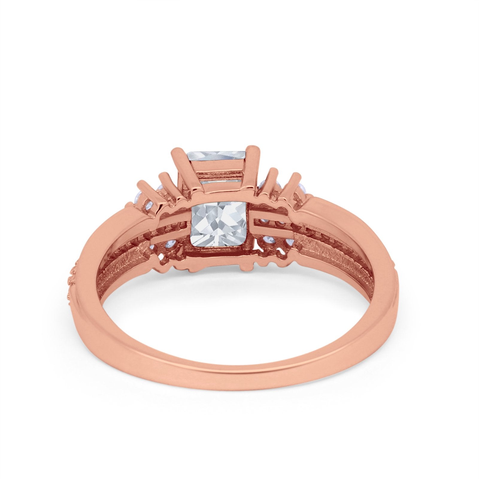 Vintage Engagement Ring Simulated Cubic Zirconia 925 Sterling Silver