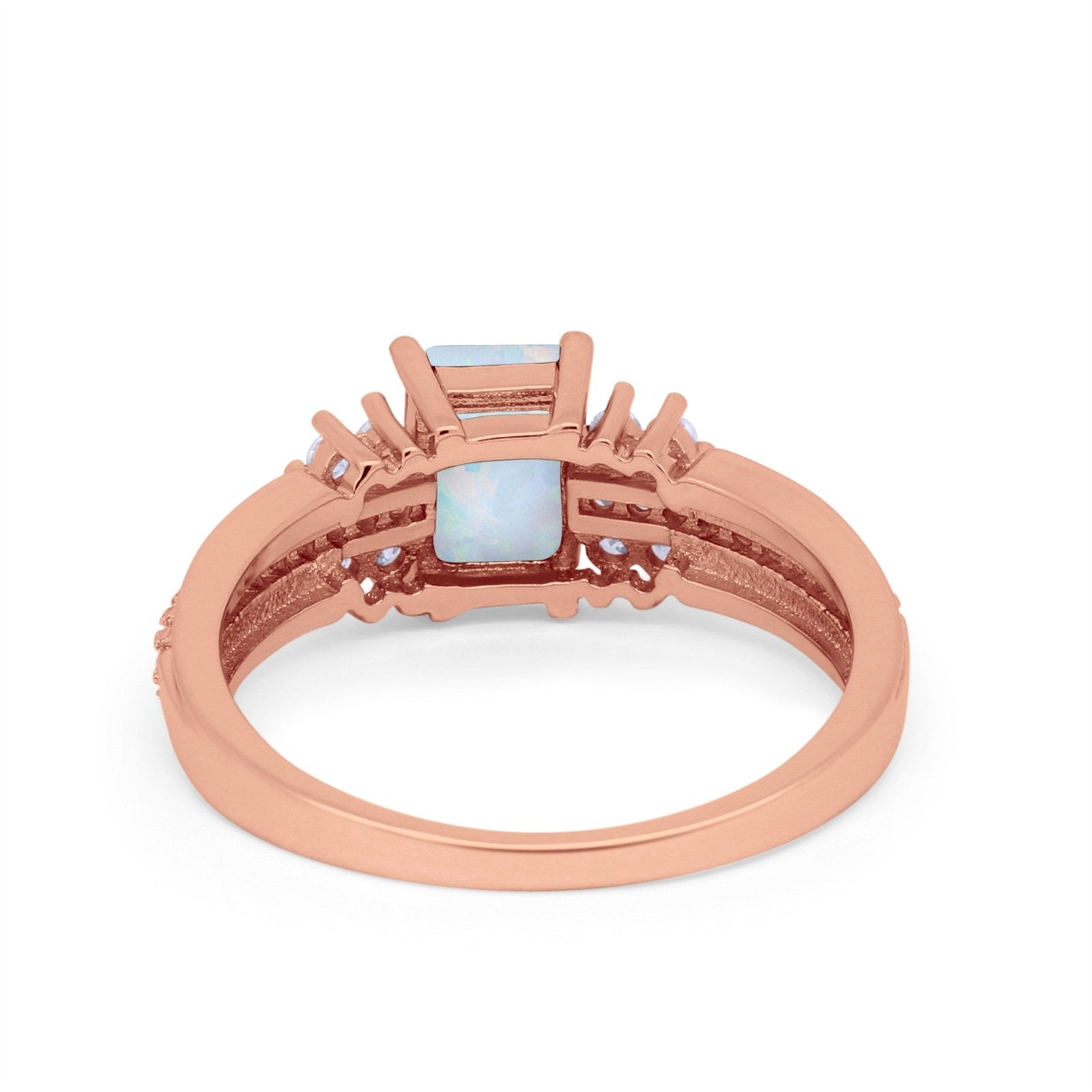 Vintage Engagement Ring Simulated Cubic Zirconia 925 Sterling Silver