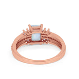 Vintage Engagement Ring Simulated Cubic Zirconia 925 Sterling Silver