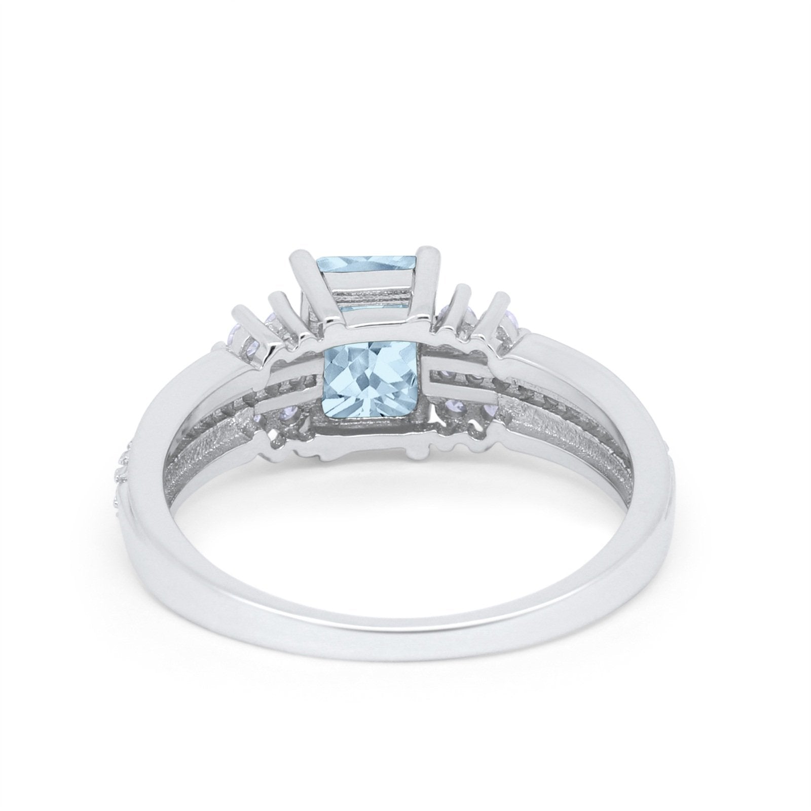 Vintage Engagement Ring Simulated Cubic Zirconia 925 Sterling Silver