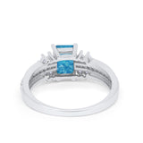 Vintage Engagement Ring Simulated Cubic Zirconia 925 Sterling Silver