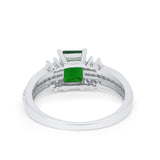 Vintage Engagement Ring Simulated Cubic Zirconia 925 Sterling Silver