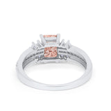 Vintage Engagement Ring Simulated Cubic Zirconia 925 Sterling Silver