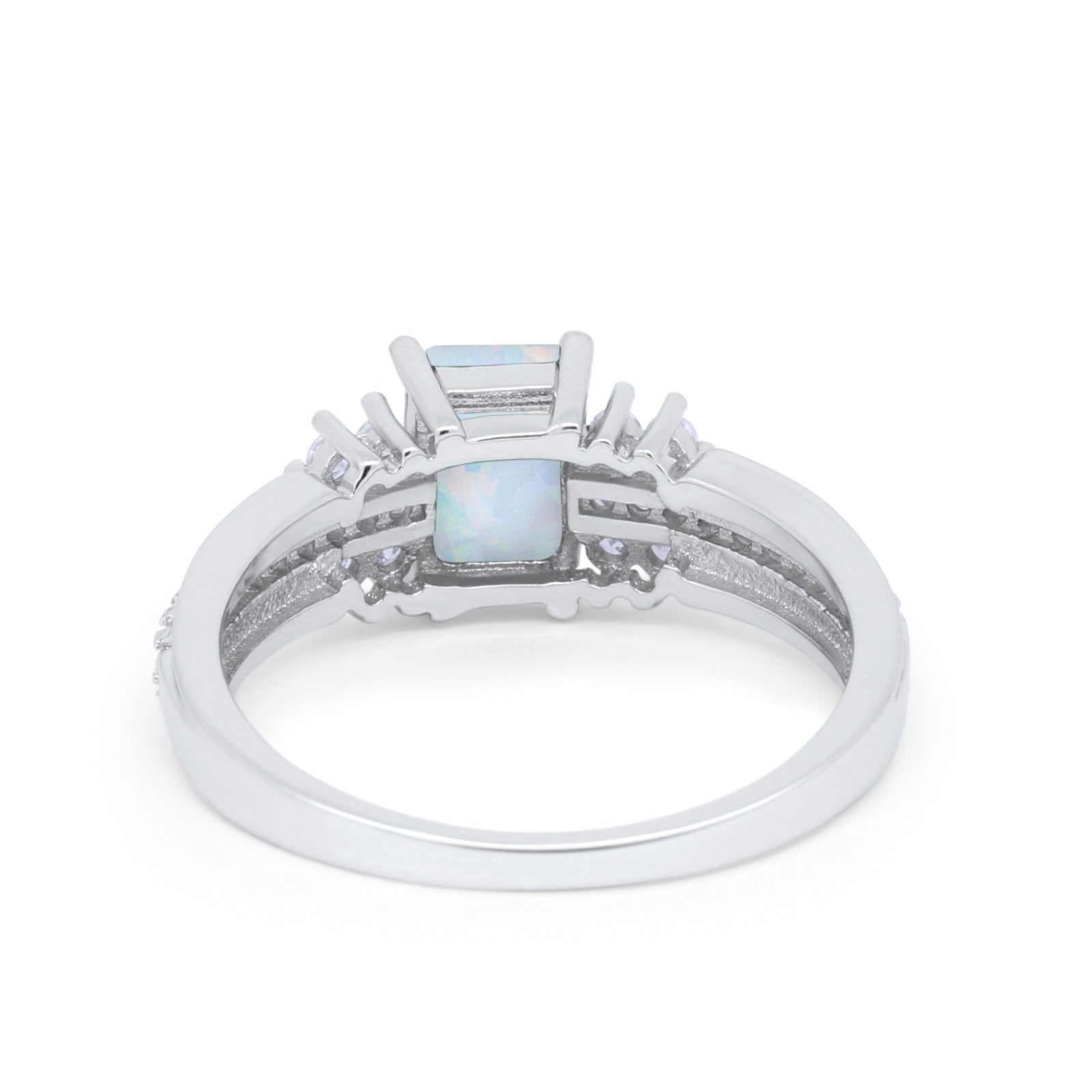 Vintage Engagement Ring Simulated Cubic Zirconia 925 Sterling Silver