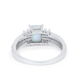 Vintage Engagement Ring Simulated Cubic Zirconia 925 Sterling Silver