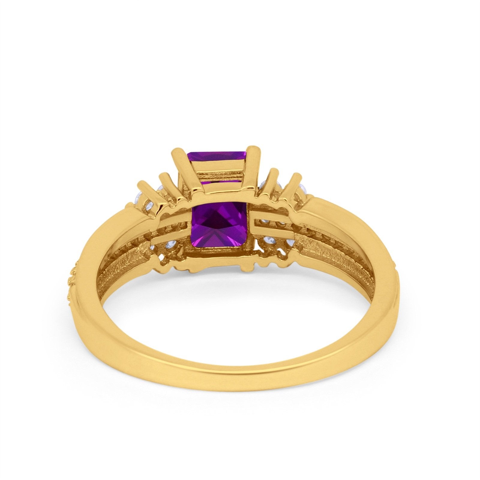 Vintage Engagement Ring Simulated Cubic Zirconia 925 Sterling Silver