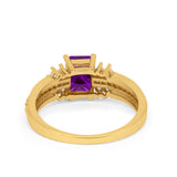 Vintage Engagement Ring Simulated Cubic Zirconia 925 Sterling Silver