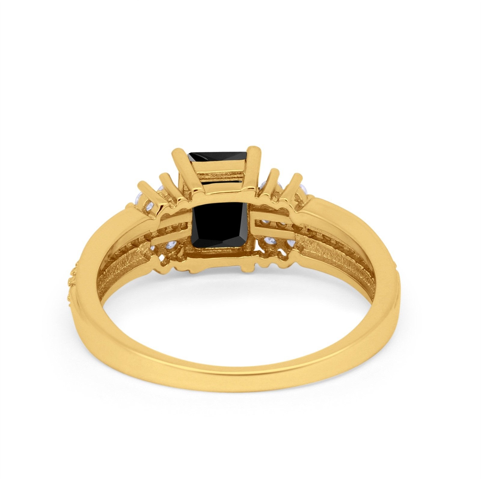 Vintage Engagement Ring Simulated Cubic Zirconia 925 Sterling Silver