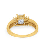 Vintage Engagement Ring Simulated Cubic Zirconia 925 Sterling Silver