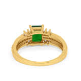 Vintage Engagement Ring Simulated Cubic Zirconia 925 Sterling Silver