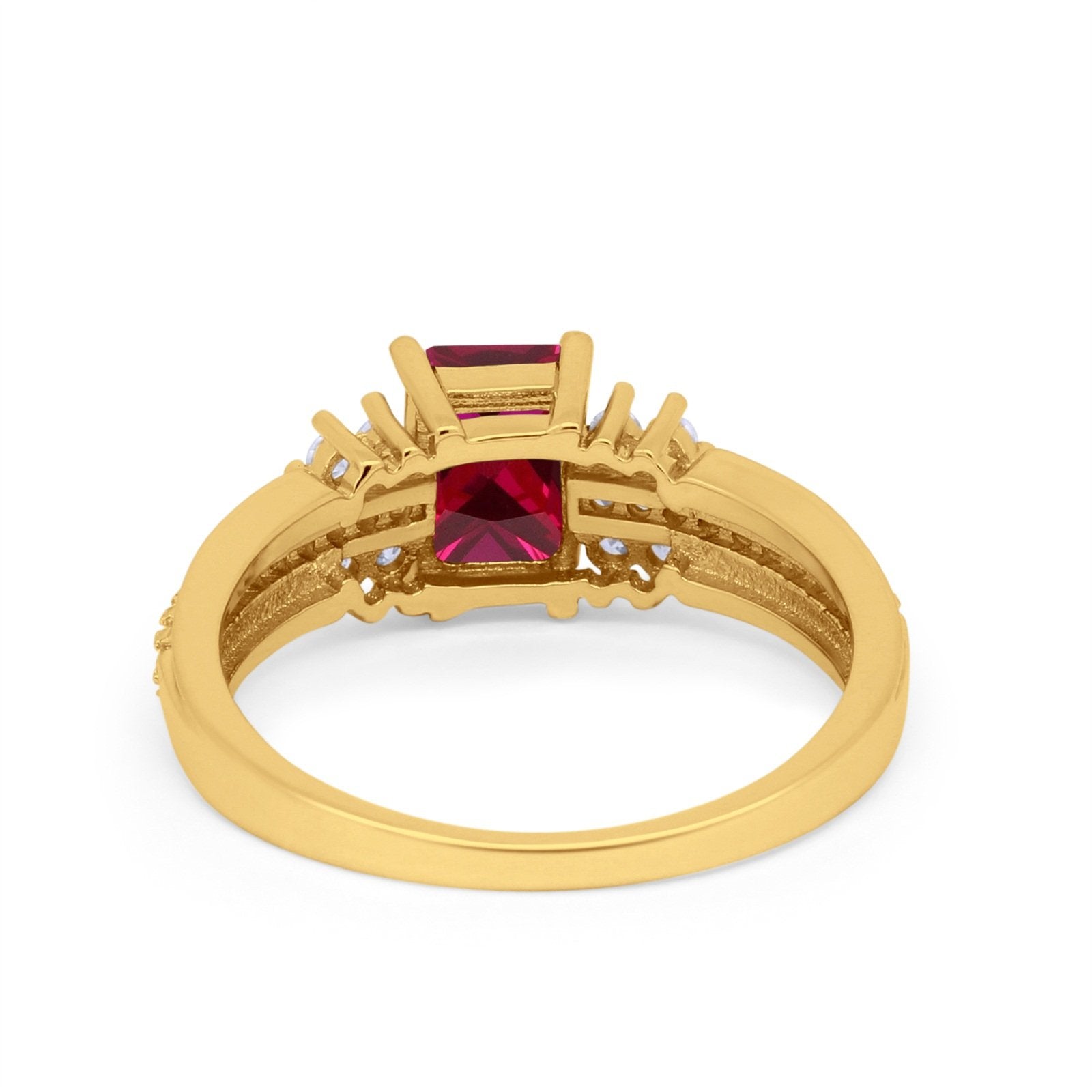 Vintage Engagement Ring Simulated Cubic Zirconia 925 Sterling Silver