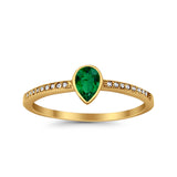 Accent Teardrop Wedding Ring Simulated Round Cubic Zirconia 925 Sterling Silver