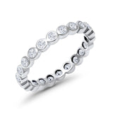 Eternity Band Ring Round Simulated CZ 925 Sterling Silver