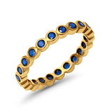 Eternity Band Ring Round Simulated CZ 925 Sterling Silver