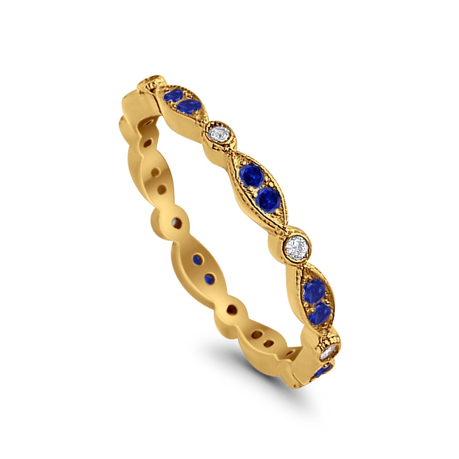 Eternity Round Wedding Band Ring Simulated CZ 925 Sterling Silver