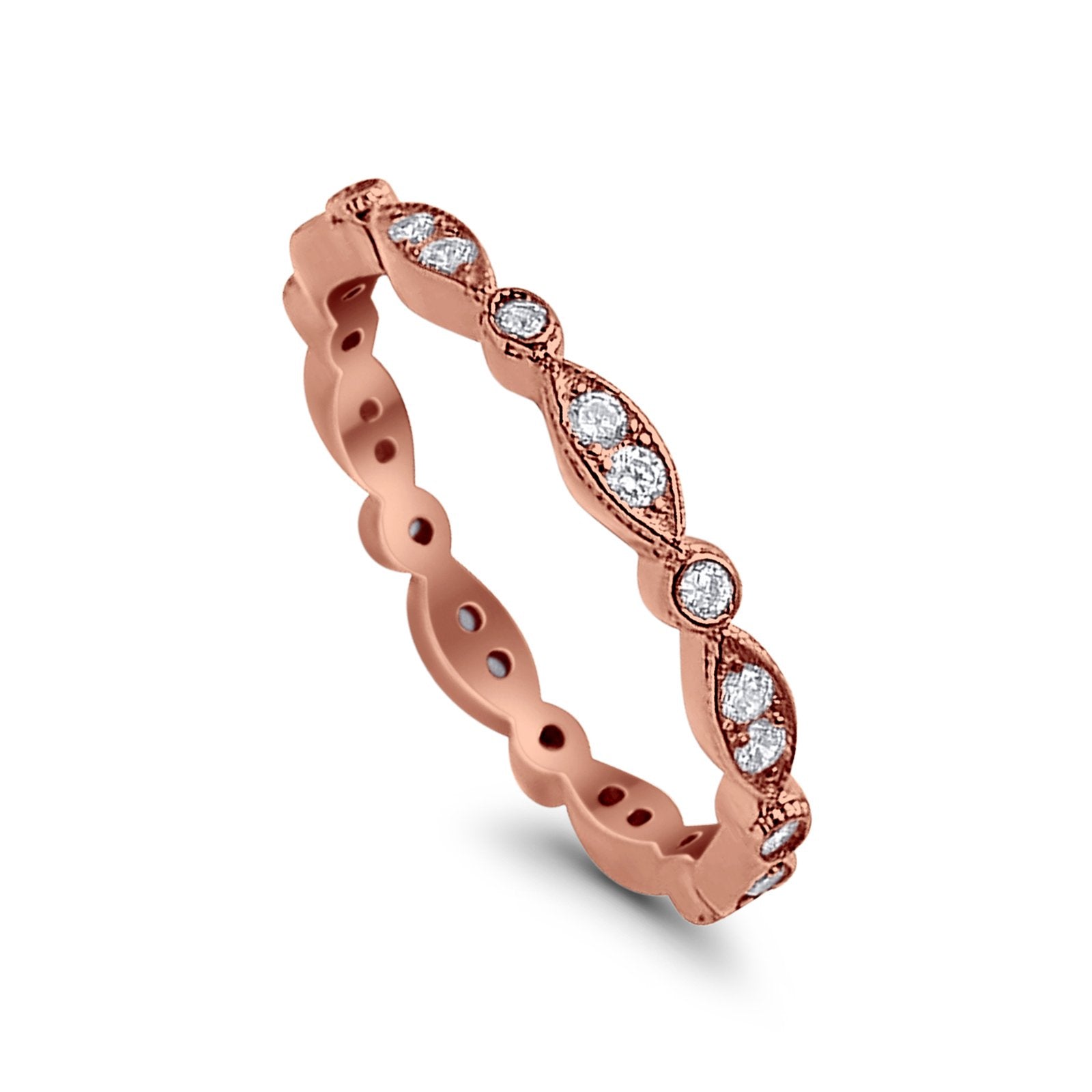 Eternity Round Wedding Band Ring Simulated CZ 925 Sterling Silver