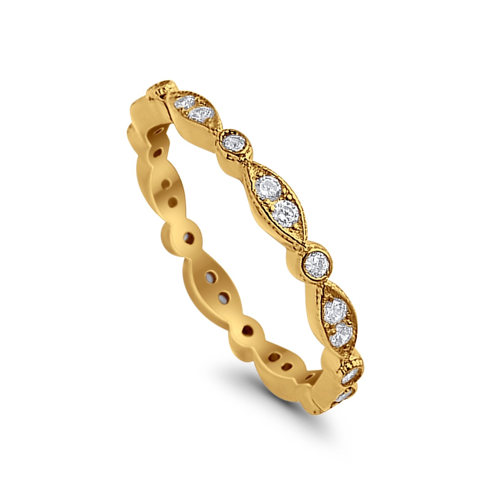 Eternity Round Wedding Band Ring Simulated CZ 925 Sterling Silver