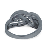Infinity Ring Crisscross Eternity Simulated Cubic Zirconia 925 Sterling Silver