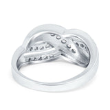 Infinity Ring Crisscross Eternity Simulated Cubic Zirconia 925 Sterling Silver
