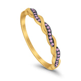 Half Eternity Infinity Twisted Band Rings Simulated CZ 925 Sterling Silver