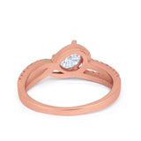 Accent Fashion Wedding Ring Oval Simulated Cubic Zirconia 925 Sterling Silver