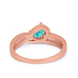 Accent Fashion Wedding Ring Oval Simulated Cubic Zirconia 925 Sterling Silver