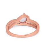 Accent Fashion Wedding Ring Oval Simulated Cubic Zirconia 925 Sterling Silver
