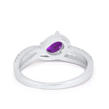 Accent Fashion Wedding Ring Oval Simulated Cubic Zirconia 925 Sterling Silver