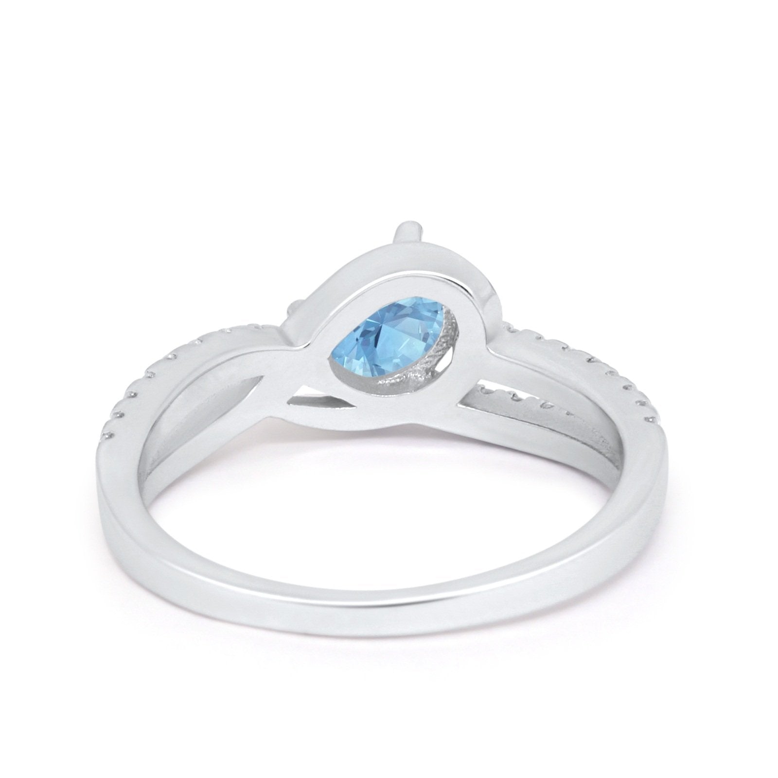 Accent Fashion Wedding Ring Oval Simulated Cubic Zirconia 925 Sterling Silver