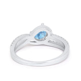 Accent Fashion Wedding Ring Oval Simulated Cubic Zirconia 925 Sterling Silver