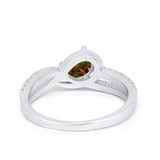 Accent Fashion Wedding Ring Oval Simulated Cubic Zirconia 925 Sterling Silver