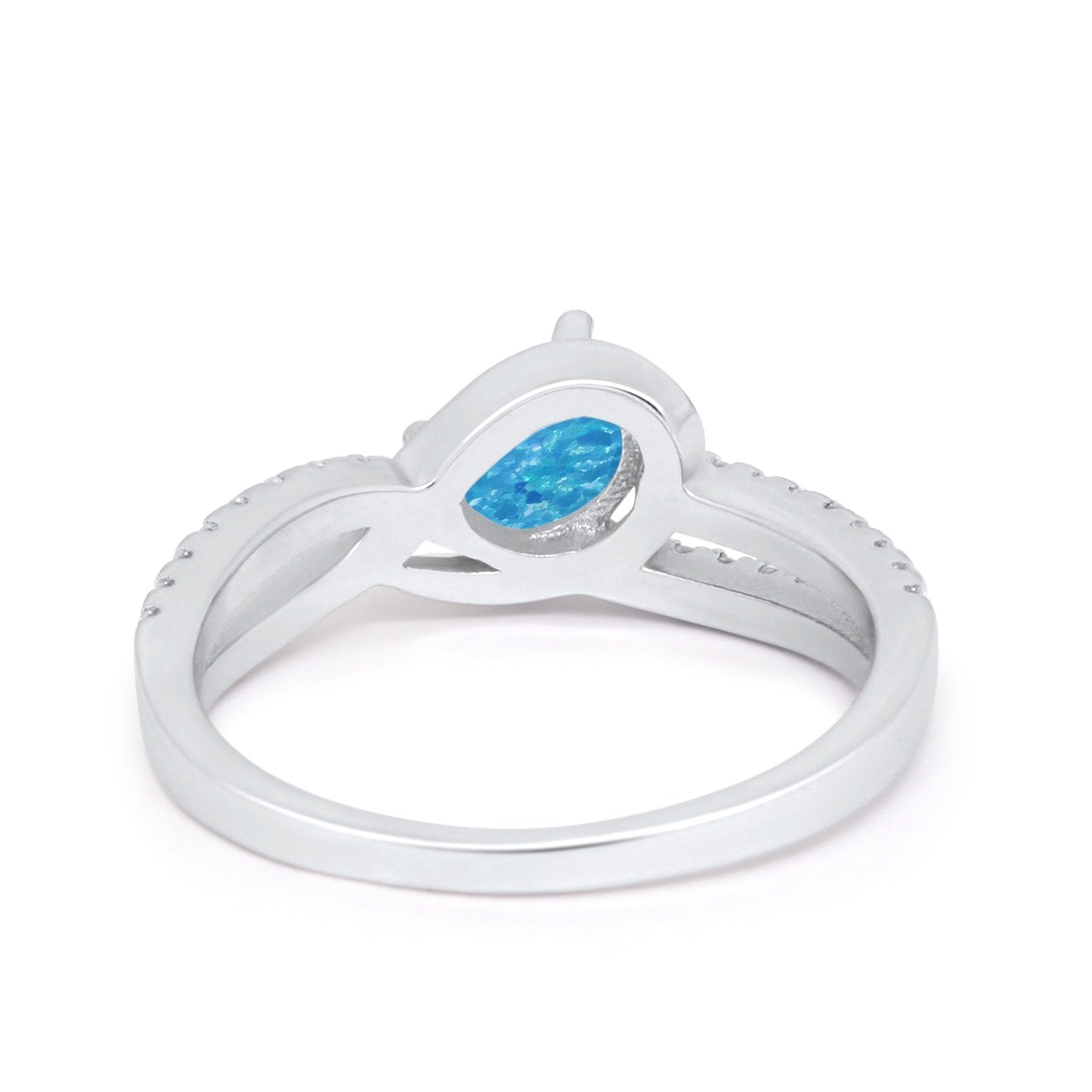 Accent Fashion Wedding Ring Oval Simulated Cubic Zirconia 925 Sterling Silver