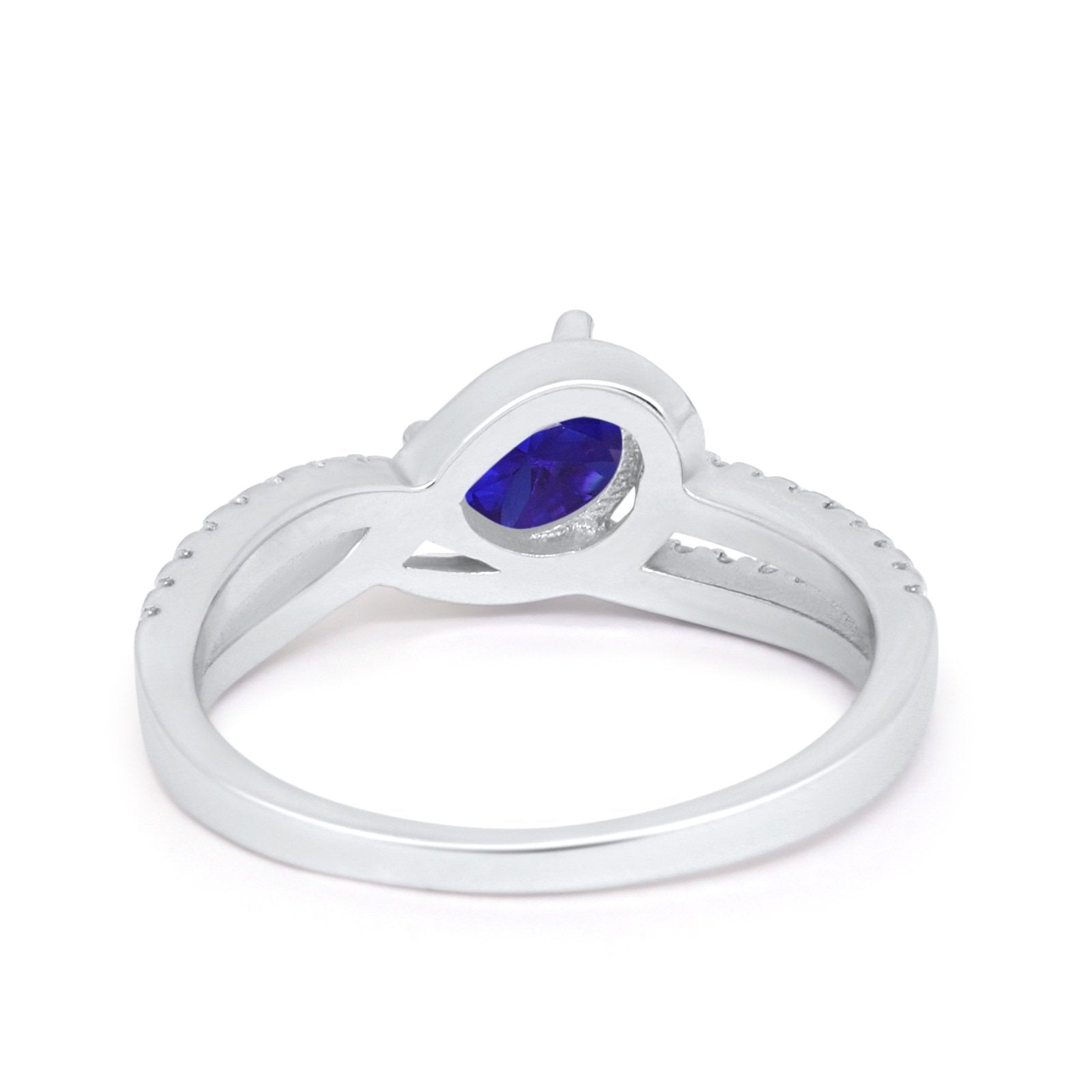 Accent Fashion Wedding Ring Oval Simulated Cubic Zirconia 925 Sterling Silver